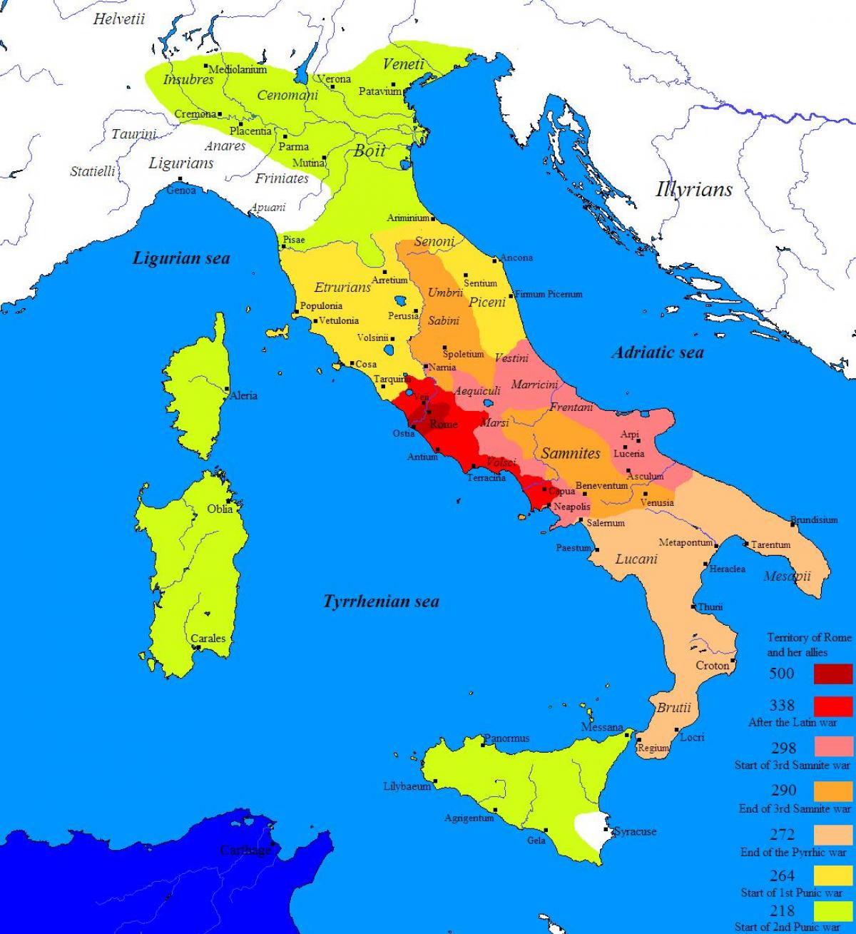 Map of ancient Rome and surrounding areas