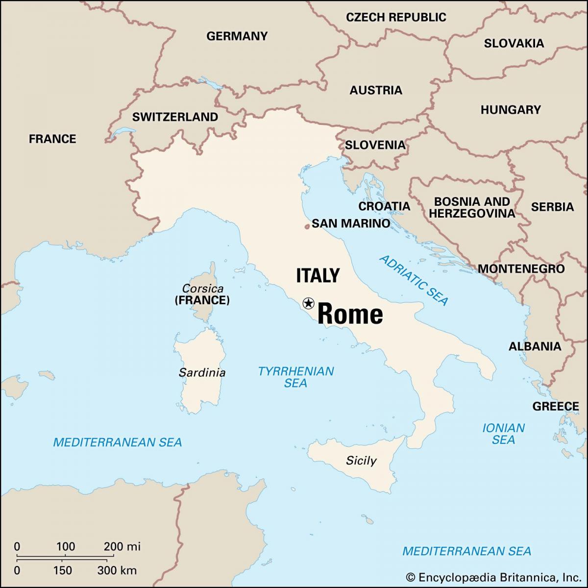 map of Rome Italy and surrounding area