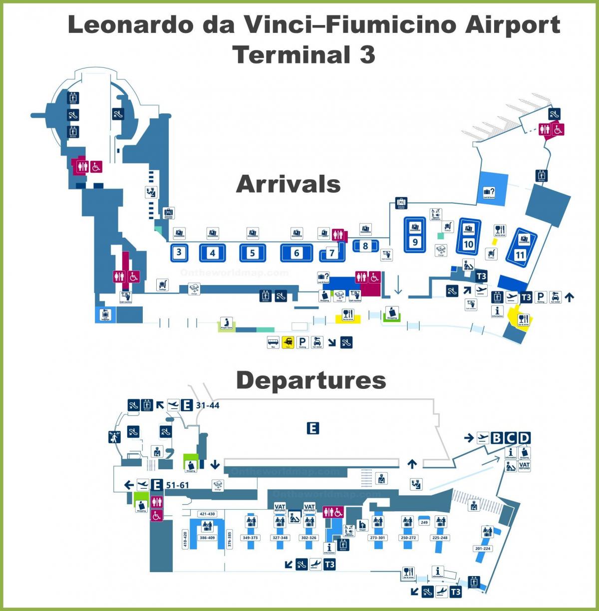 fco airport map terminal 3