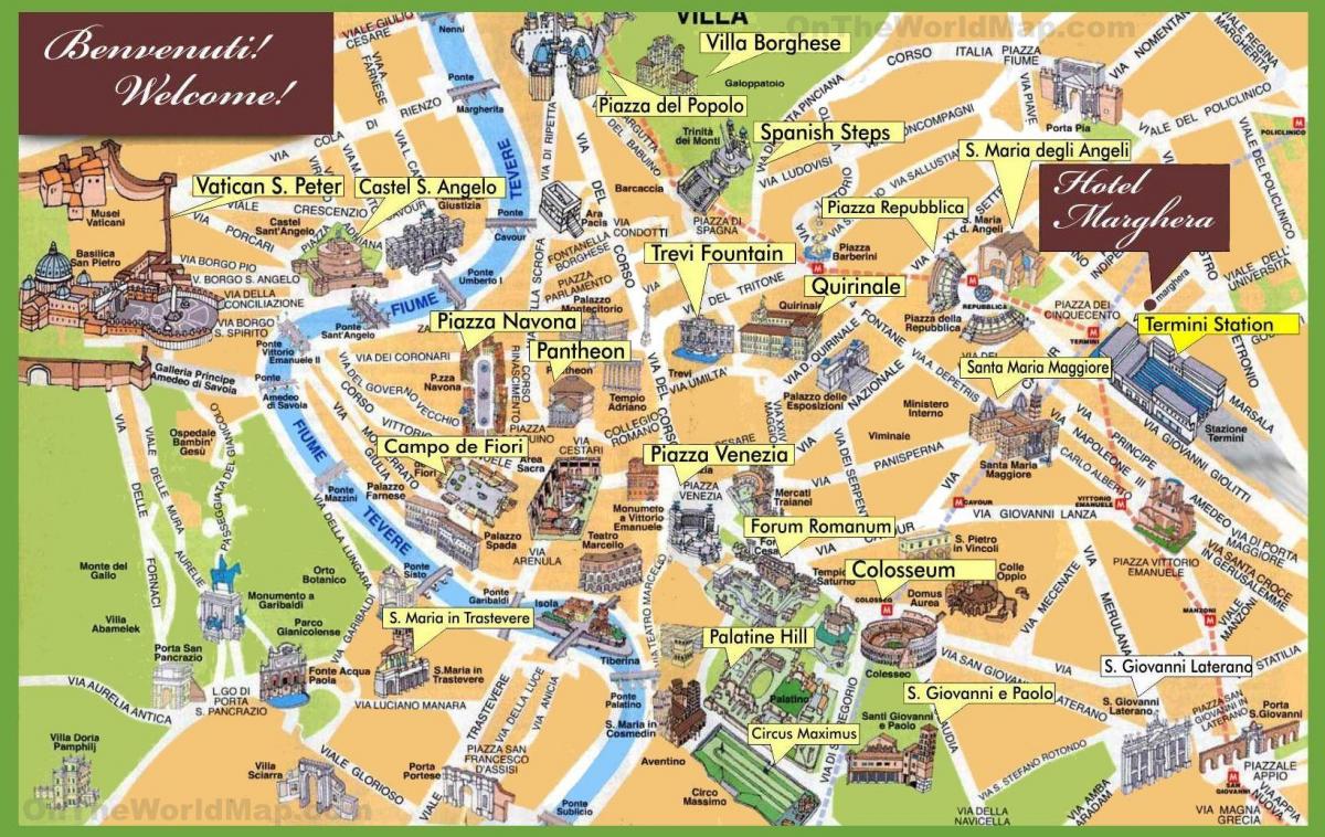 landmarks in Rome map