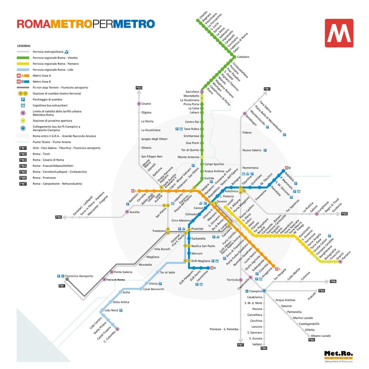 Map of Rome metro station