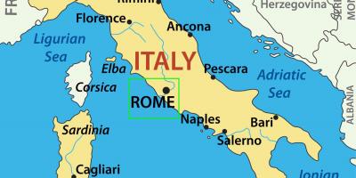Map of Italy showing Rome
