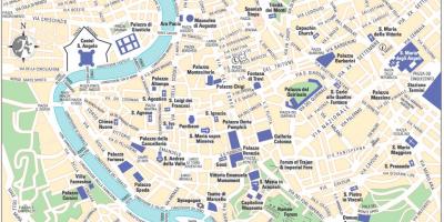 Map of central Rome Italy