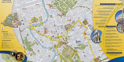 Map of Rome open tour bus route 