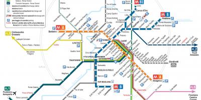 Rome public transit map - Map of Rome public transit (Lazio - Italy)