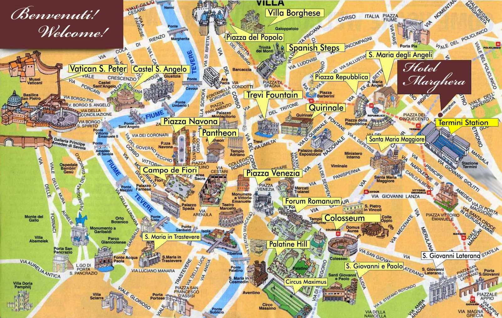 Best Tourist Map Of Rome