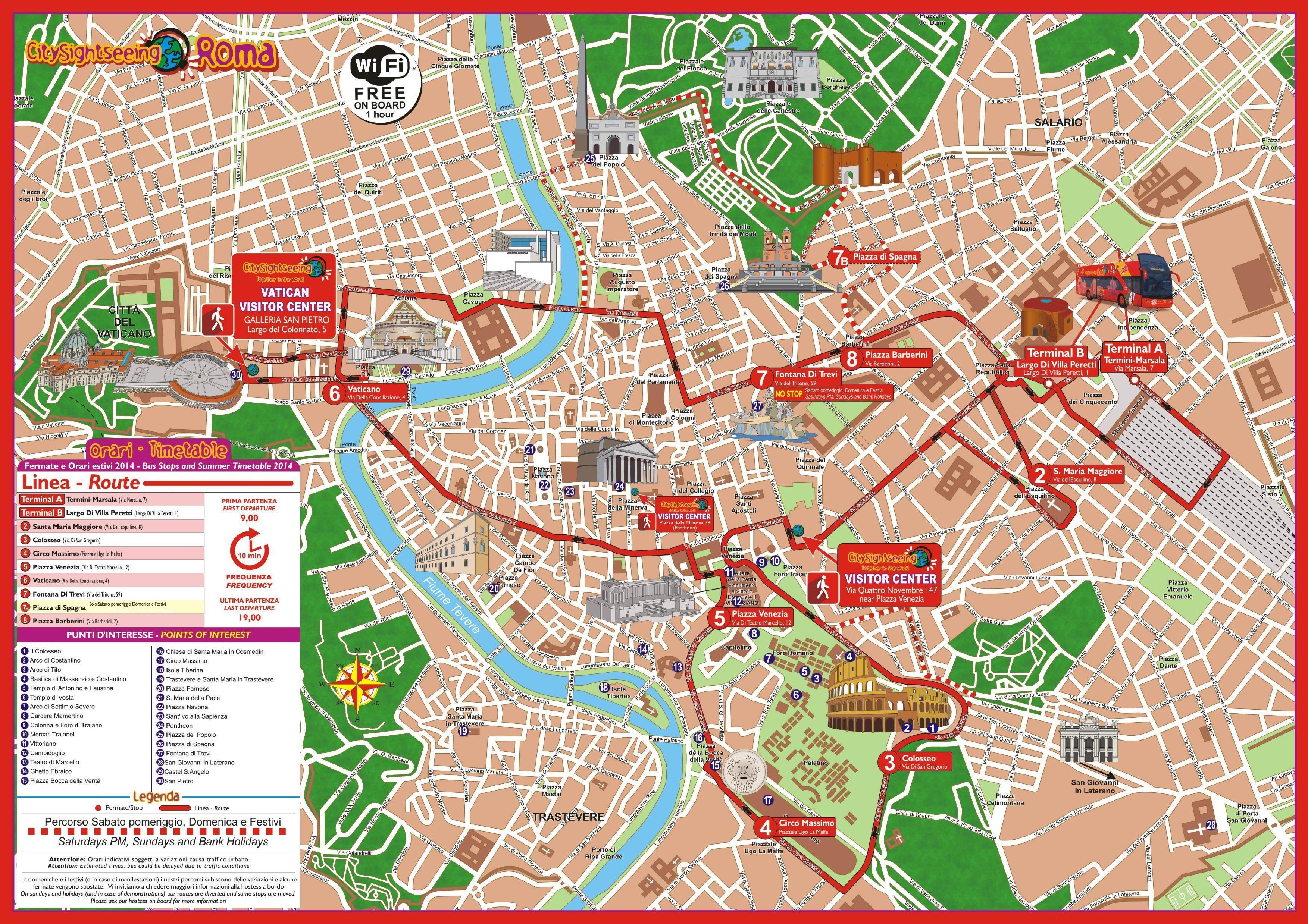 rome city bus tour stops