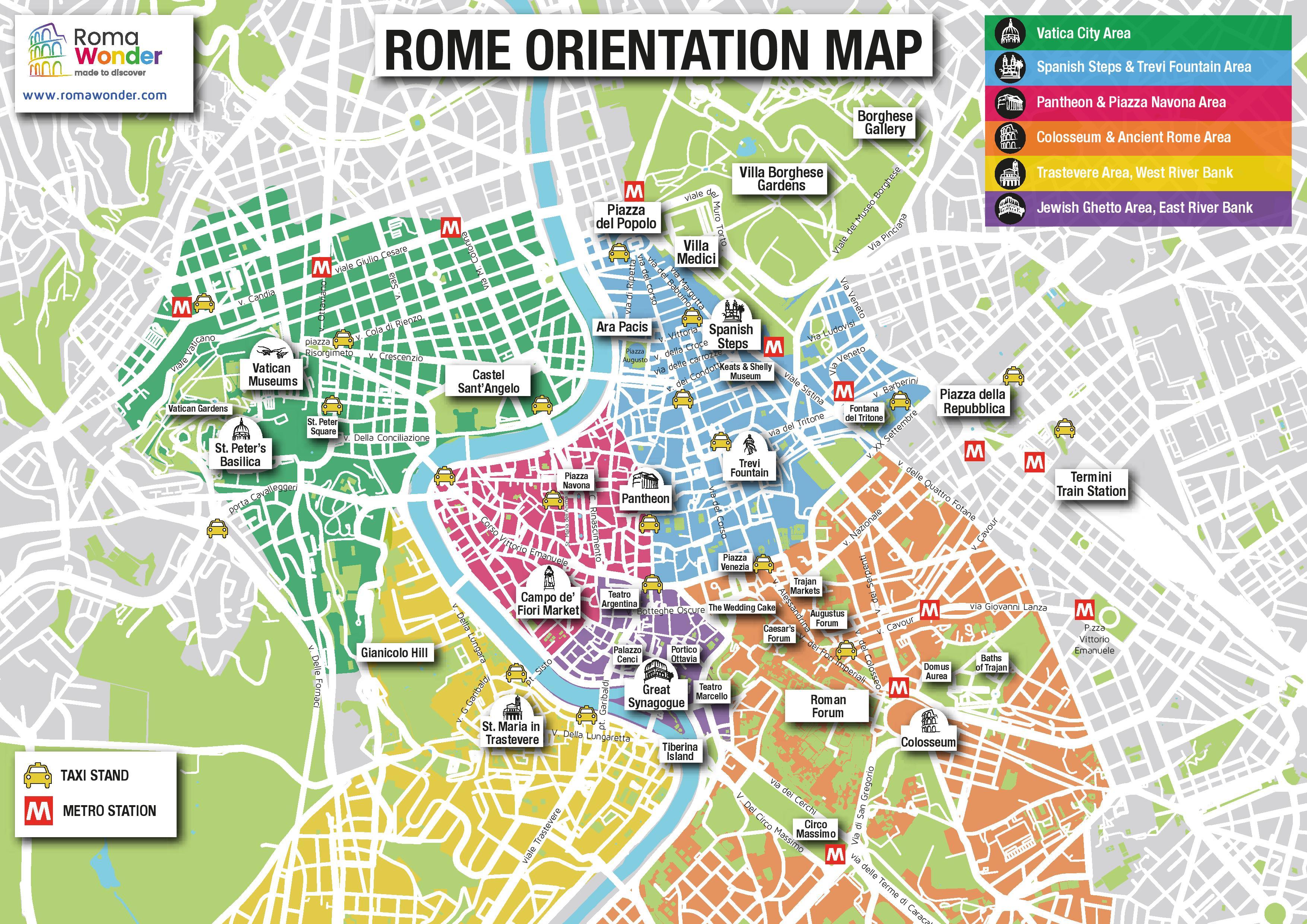 map central rome tourist attractions