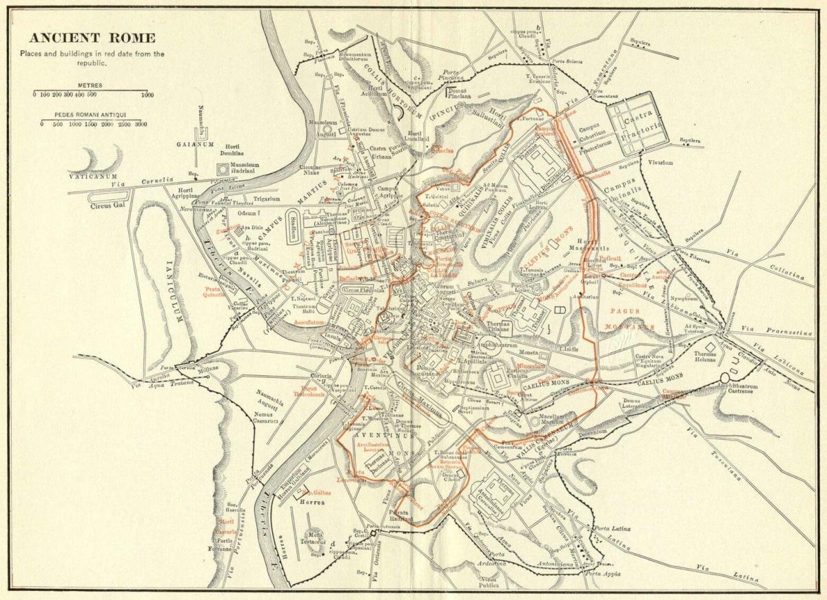 vintage map Rome