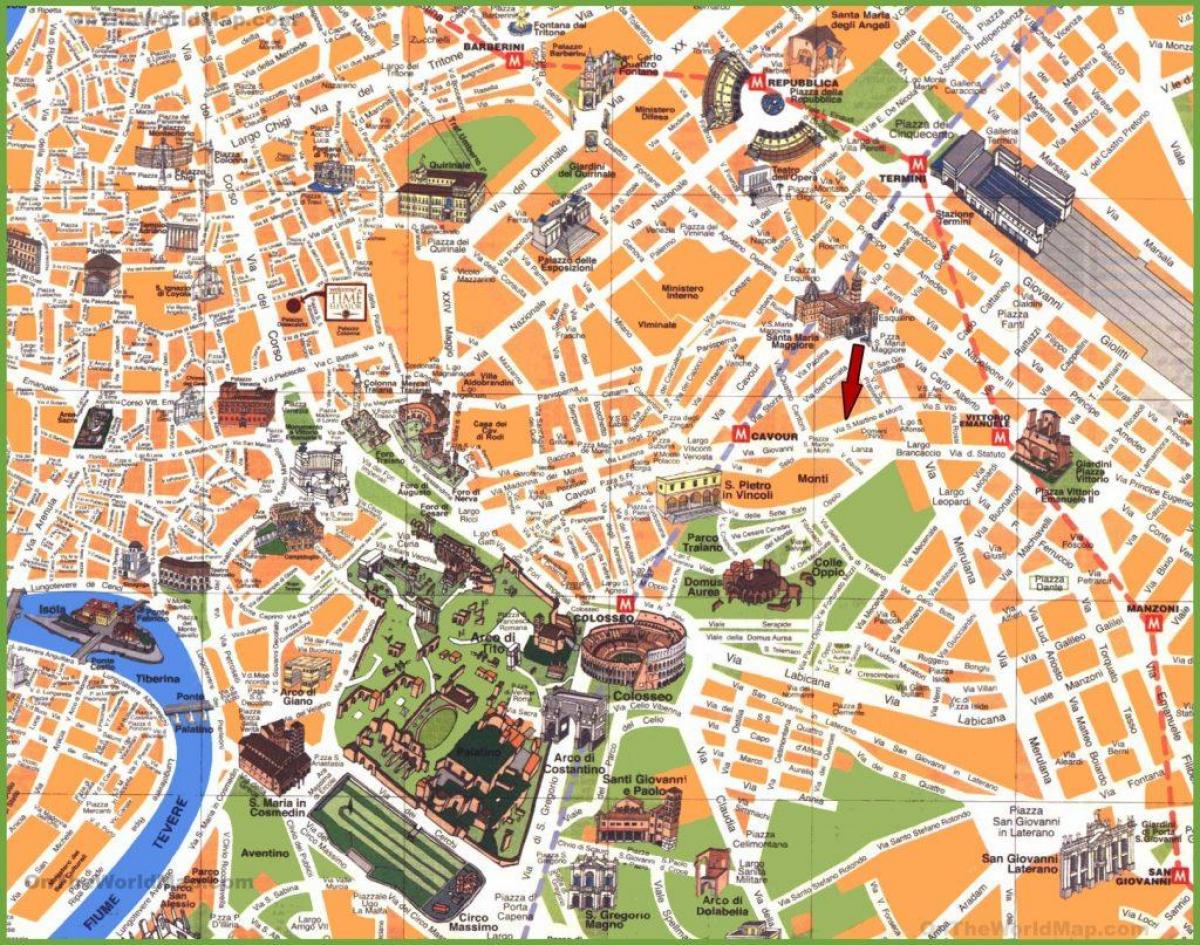 map of tourist attractions in rome italy