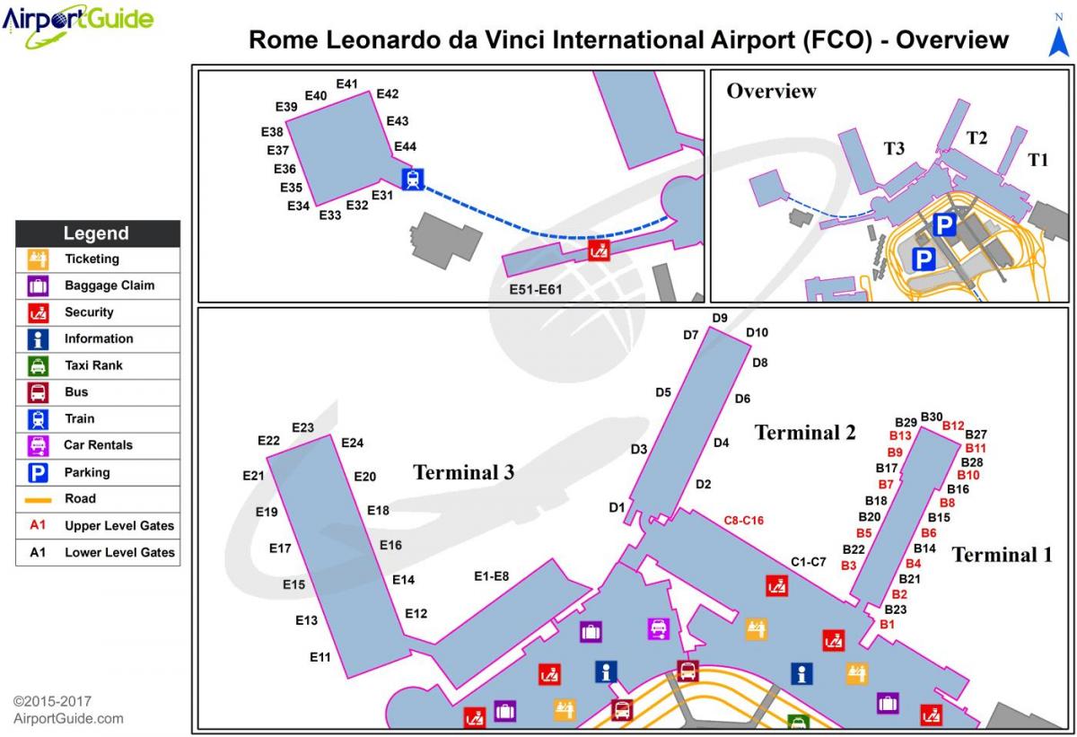 leonardo da vinci international airport map
