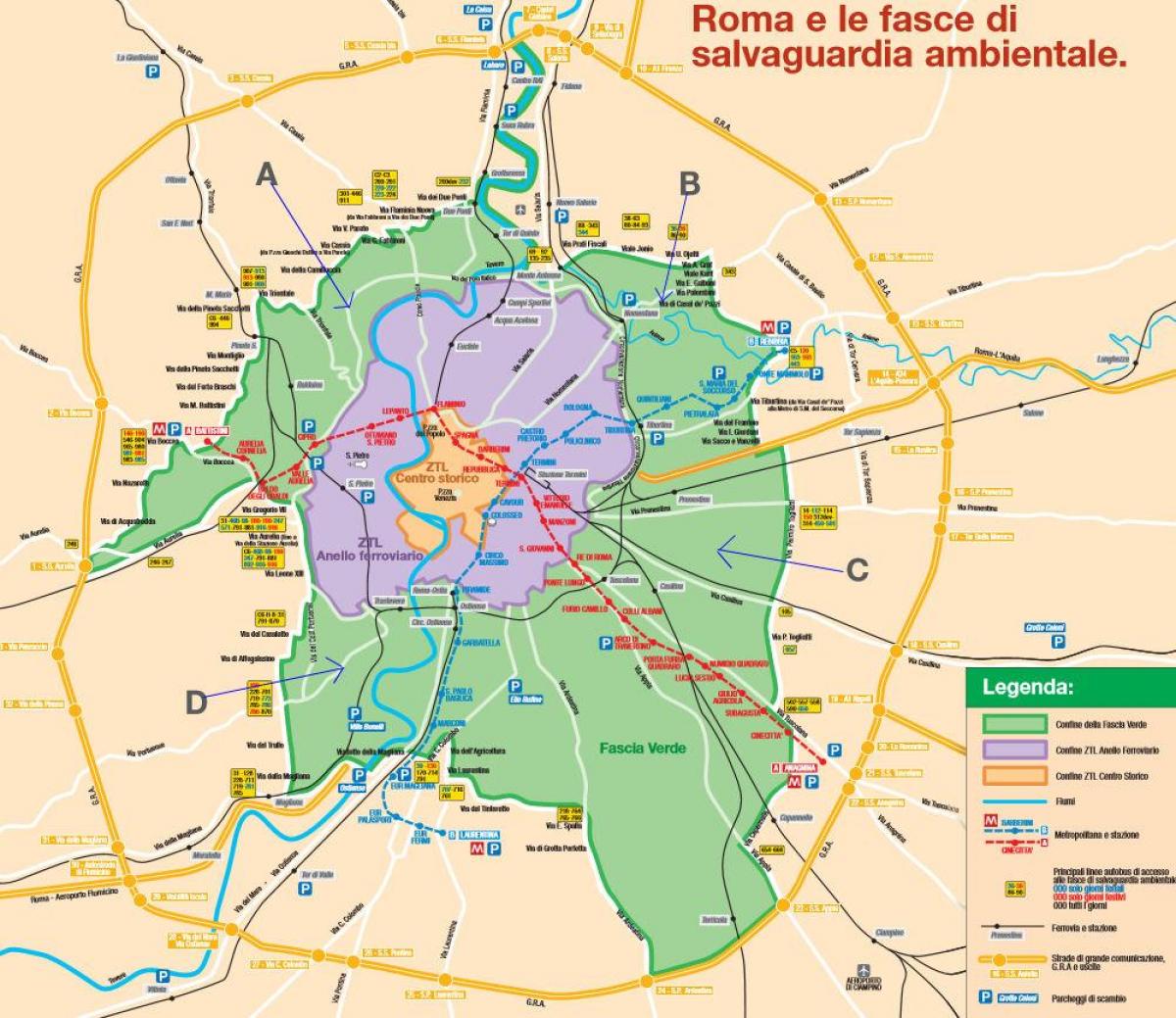 Map of Rome parking