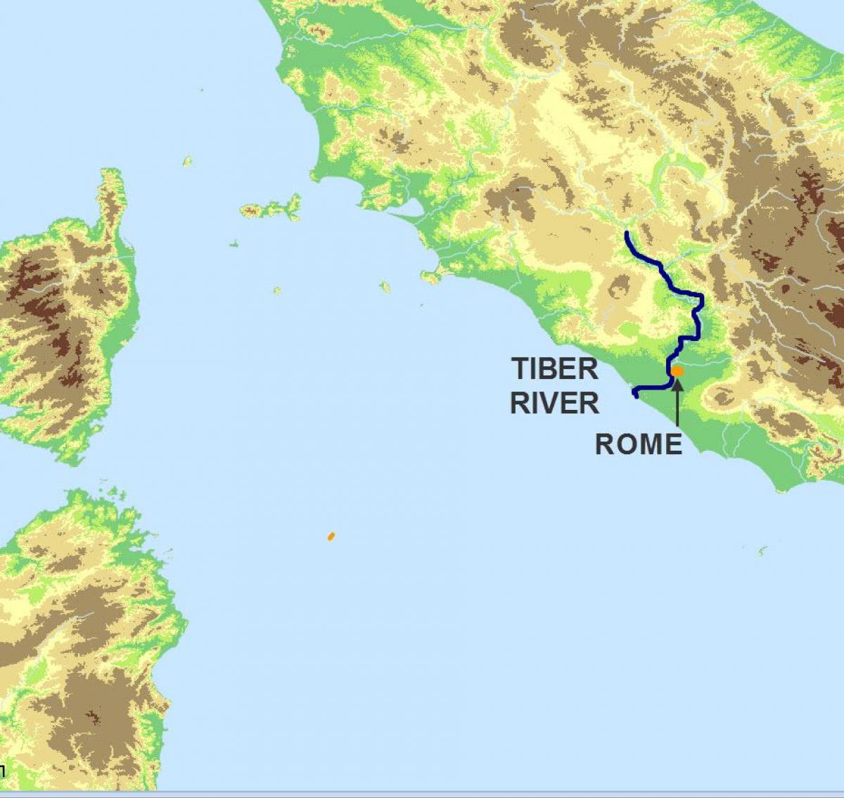 Tiber map - River tiber map (Lazio - Italy)