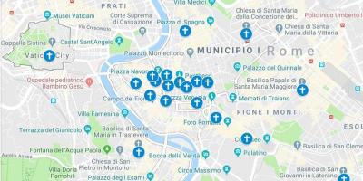 Map of Rome churches
