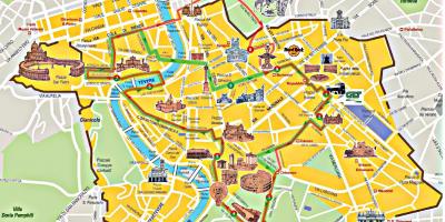 Rome hop on hop off bus tour route map
