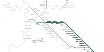 Map of Rome metro line c