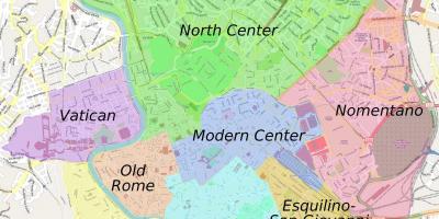 Rome neighborhoods map Map of - Rome Neighborhoods Map