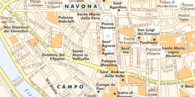 Rome piazzas map - Map of Rome piazzas (Lazio - Italy)