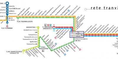 Map of Rome tram 19 