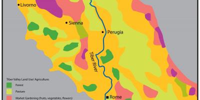 Tiber river Rome map