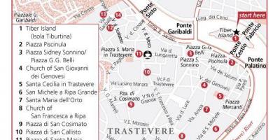Trastevere neighborhood Rome map